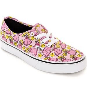 VANS Women's Nintendo Princess Peach Sneakers Canvas Super Mario Kart Shoes
